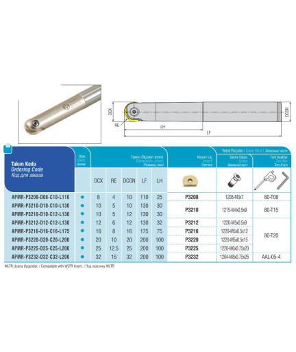 APMR-P3210-D10-C12-L130 сферическая концевая фреза AKKO APMR-P3210-D10-C12-L130 сферическая концевая фреза AKKO