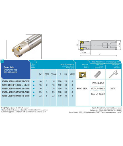 AEM90-LN08-D32-W32-L110-Z05-H концевая фреза AKKO AEM90-LN08-D32-W32-L110-Z05-H концевая фреза AKKO