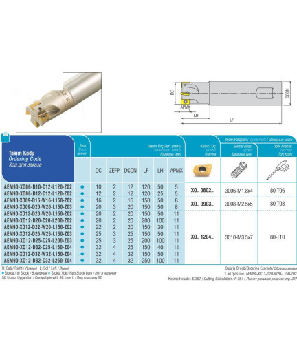 AEM90-XO12-D32-C32-L250-Z04 концевая фреза AKKO AEM90-XO12-D32-C32-L250-Z04 концевая фреза AKKO